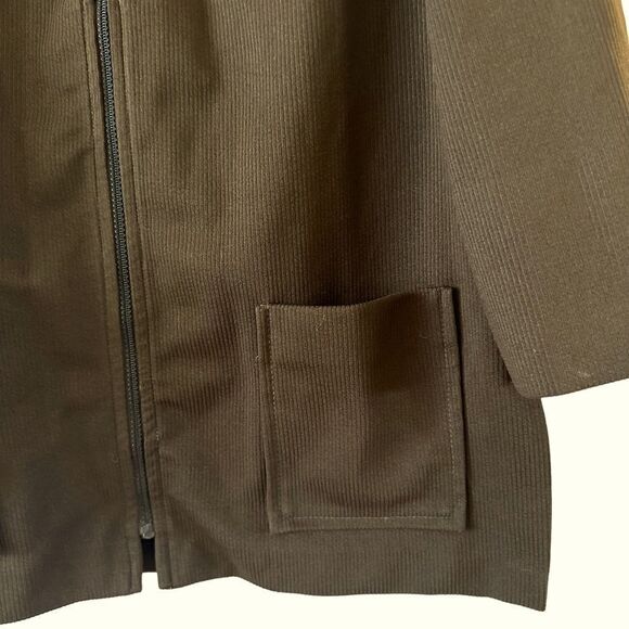 Vintage unisex 70s Pykettes shirt jacket / cardigan style top w/collar & zipper - Picture 6 of 14